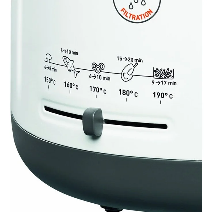 Tefal FF1631 Fritteuse One Filtra, mit Öl, 1.900 Watt, wärmeisoliert, 1,2 kg Fassungsvermögen, 2,1 Liter, weiß-anthrazit – Bild 3