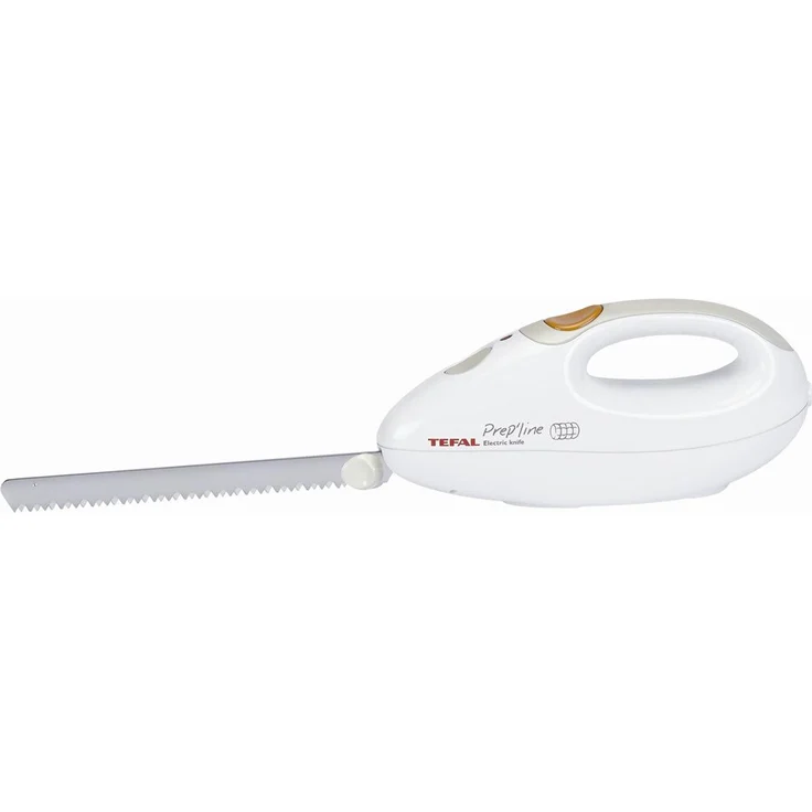 Tefal 8523.31 Elektrisches Messer, 100 Watt, 1 x Edelstahlklingen, geeignet für Tiefkühl-Gut, weiß-greige – Bild 1