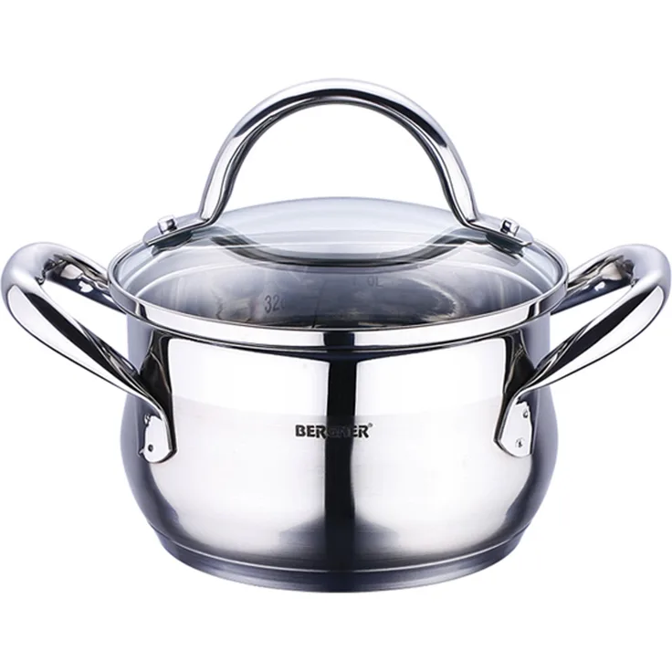 Bergner Gourmet - Simmertöpfe edelstahl mit deckel 16x9.5 cm 1.7l induktionsgeeignet