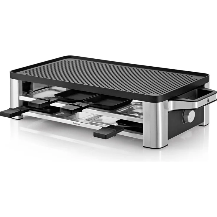 WMF Lono Raclette Grill mit Pfännchen und Schiebern, Raclette 8 Personen, 1500 W, edelstahl matt – Bild 1