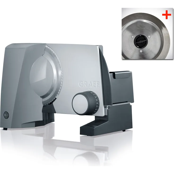 Graef G 58 Allesschneider Sondermodell Twin mit zusätzlichem glatten Edelstahlmesser, silber