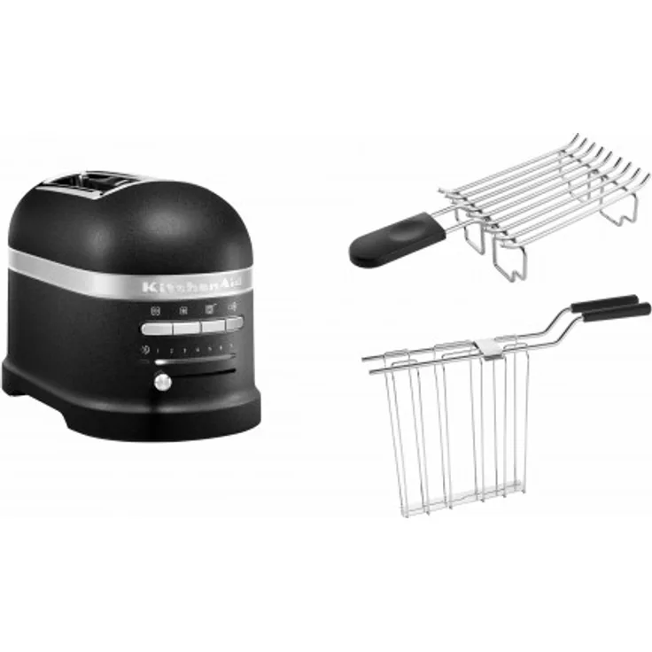 KitchenAid Paket 1, Toaster + Brötchenaufsatz Artisan 5KMT2204 : Gusseisenschwarz