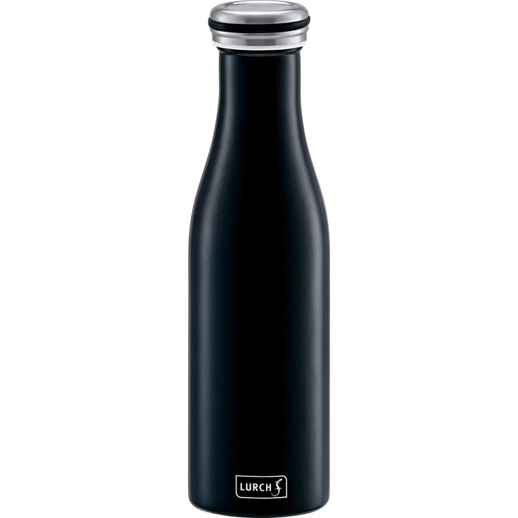 Lurch Thermosflasche, Edelstahl, Mattschwarz, 7.7 x 7.7 x 26.3 cm