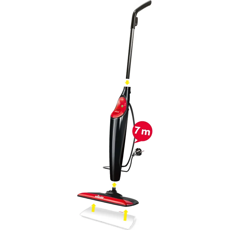 Vileda Steam XXL Dampfreiniger, 1550 Watt, hygienische Reinigung, extra große Bodenplatte, rot – Bild 4