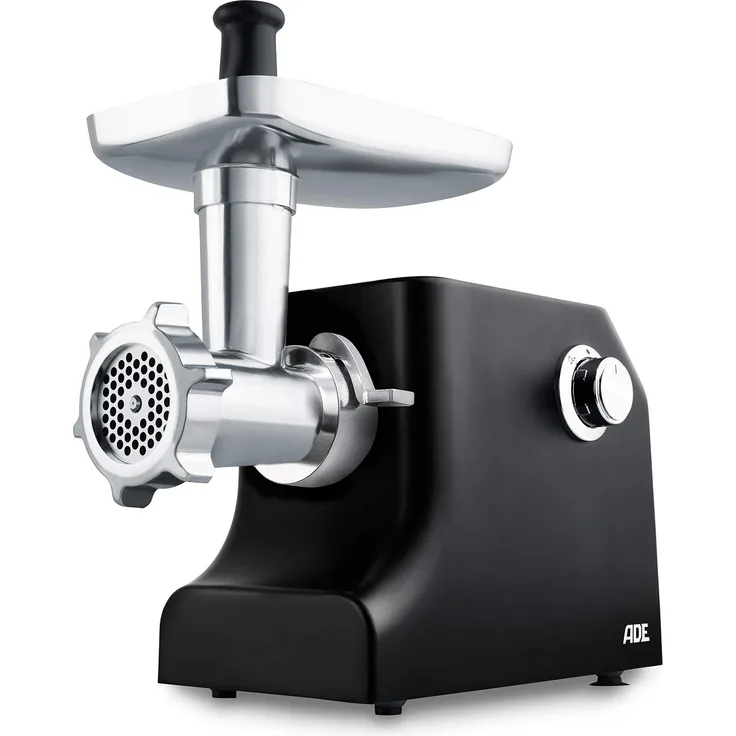 ADE KA1801 KA 1801 Fleischwolf (elektrisch, Aluminium Gehäuse, Metallgetriebe, GS-zertifiziert) schwarz, Inoxidable