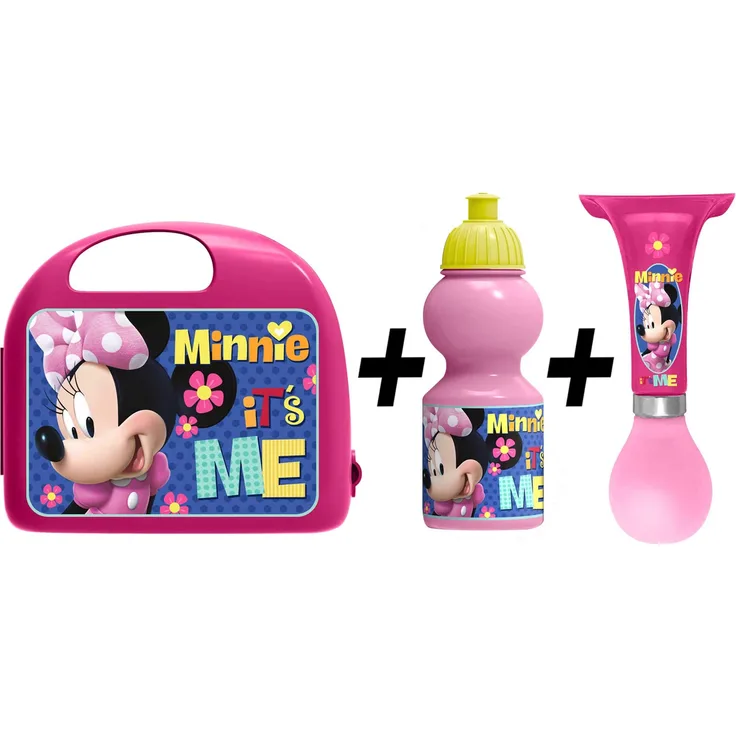 STAMP Mädchen Lunch Box + Drinking Bottle + AIR Horn Minnie, ROSA
