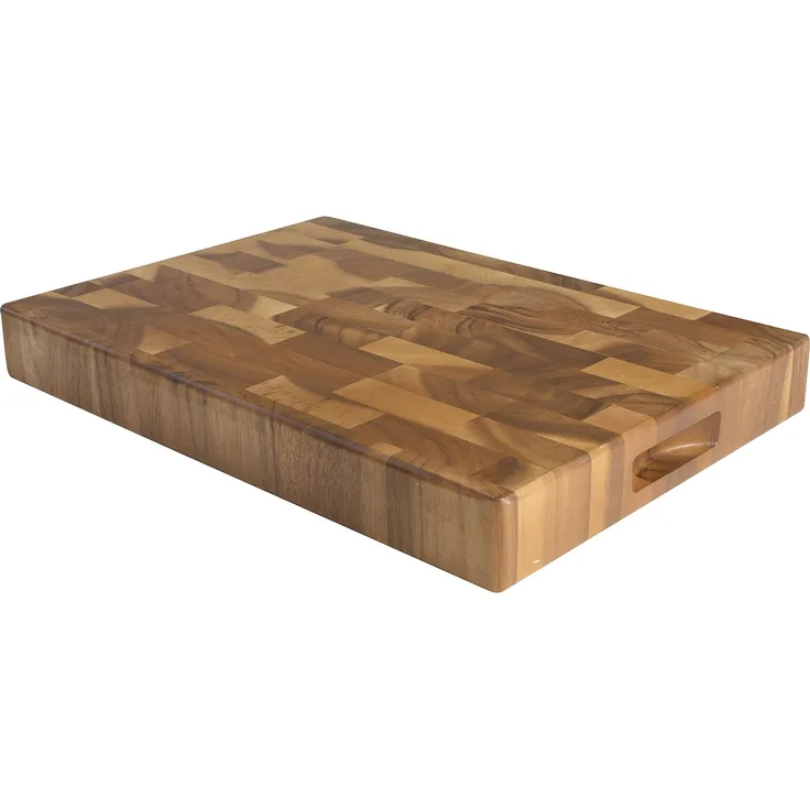T&G T and G, Schneidebrett aus Hirnholz, mit Fingerrillen, Holz, Stil 3, Large