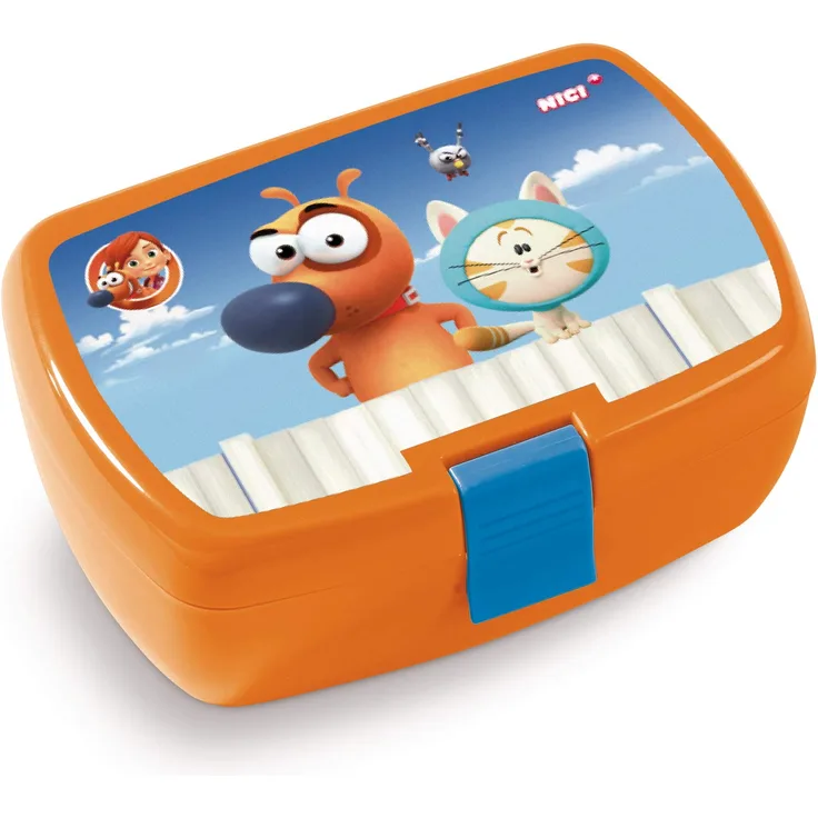 NICI 45442 Brotdose, Pat der Hund, 18x12,5x6,5cm, orange