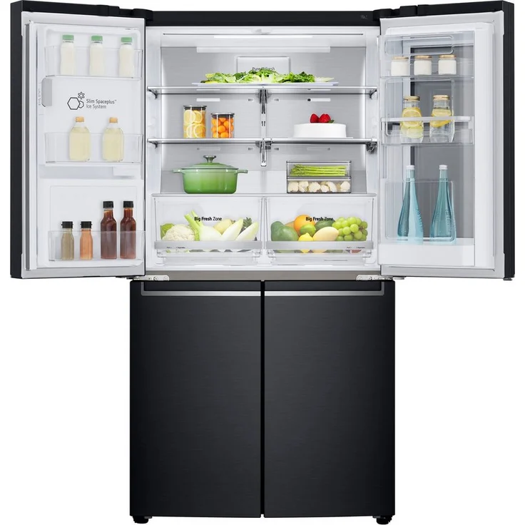 LG GMX945MC9F Side-by-Side-Kühlschrank, freistehend, schwarz, Total NoFrost, Wasser- und Eiswürfelspender, Festwasseranschluss, Door-in-Door, Schnellgefrieren, LED, Breite 91.2 cm – Bild 4