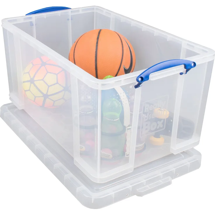 Really Useful Box 84CCB Aufbewahrungsbox für Kleidung, Schuhe, Spielzeug, 84 L, klar transparent