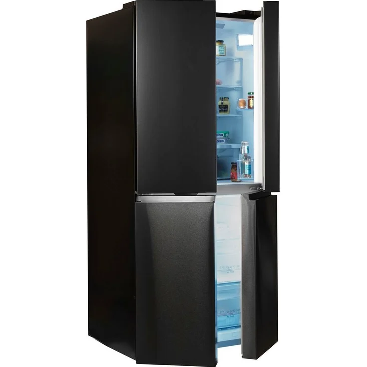Hisense RQ563N4SF2 Side-by-Side-Kühlschrank, freistehend, schwarz, Full NoFrost, Schnellgefrieren, LED, Breite 79.4 cm, Energieklasse F – Bild 3