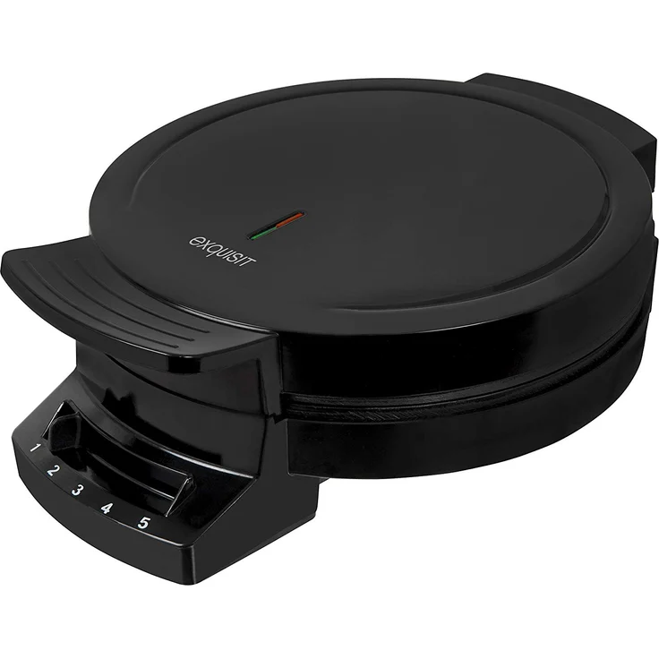 Exquisit WE 3101 sw Waffeleisen-schwarz - 1200 watt - 5 Herzen Waffelform-Anti-Haft-Beschichtet-Temperaturregler stufenlos – Bild 1