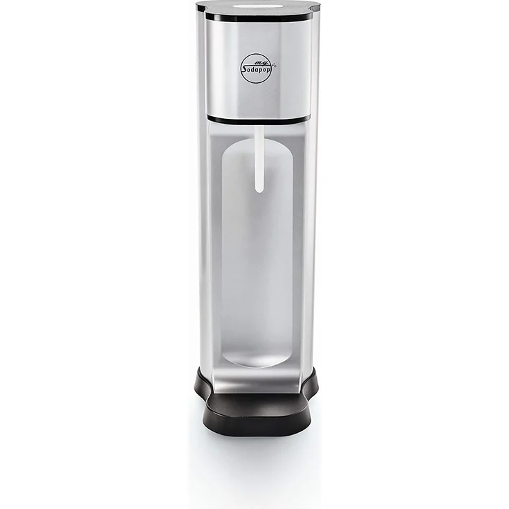 Sodapop Joy Prestige metal silver inklusive 2 Glaskaraffen 2 Neopren Bottle-Shirts und 1 CO2-Zylinder für 60L Sprudelwasser Soda Wasseraufbereiter Trinkwassersprudler – Bild 2