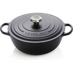 Le Creuset Signature Gusseisen-Bräter mit Deckel, Ø 26 cm, La Marmite, Rund, Für alle Herdarten und Induktion geeignet, Volumen: 4,1 l, Schwarz