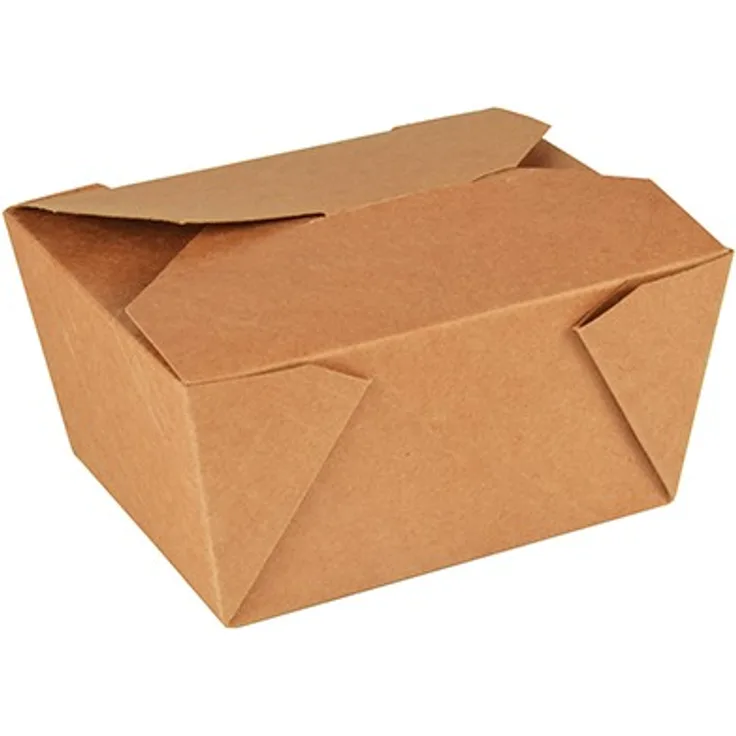 50 Lunchboxen, Pappe Pure 750 Ml 6,3 Cm X 9 Cm X 11,3 Cm Braun