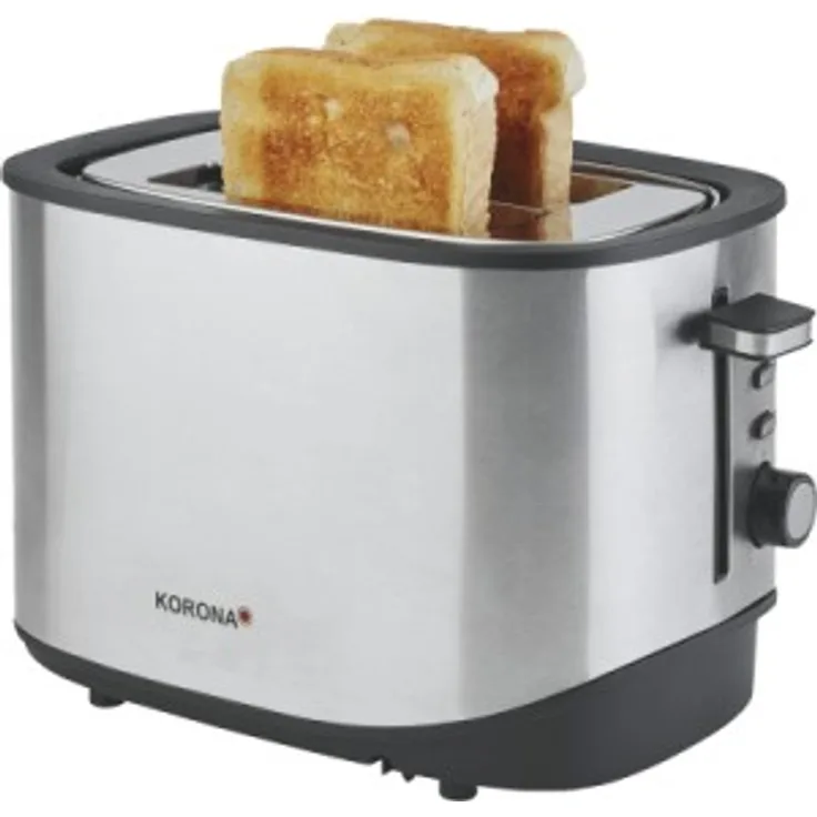 Korona 21252 Toaster, 2 Scheiben, schwarz Edelstahl, auftauen, rösten, aufwärmen