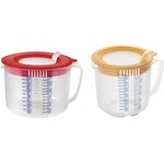 Dr. Oetker 1802 Messbecher mit Deckel, grau, transparent, 1,4 l