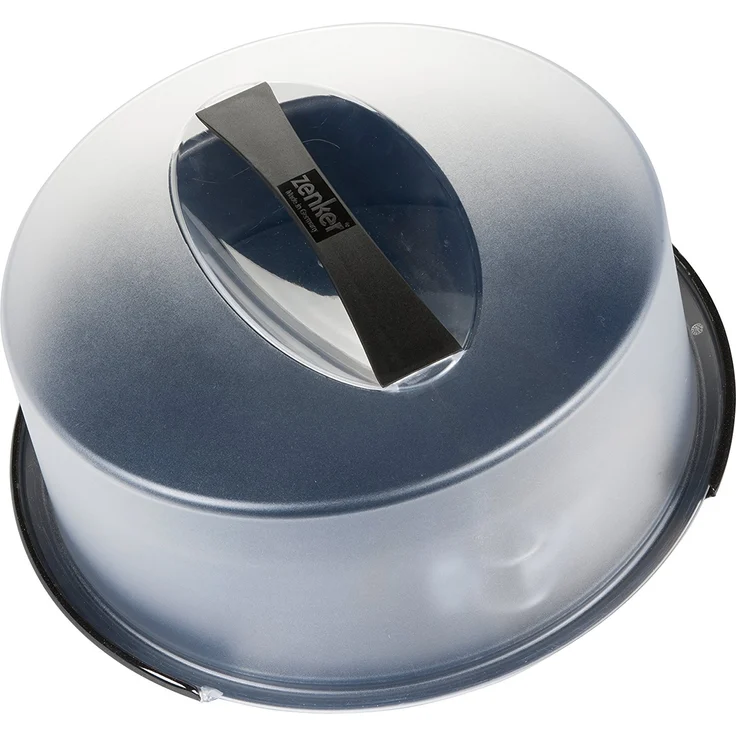 Zenker Springform mit Transporthaube Durchmesser 28 cm DELUXE, Backform mit emailliertem Flachboden und Tragehaube, runde Kuchenform für saftigen Kuchen to go (Frabe: Schwarz metallic), Menge: 1 Stück – Bild 3