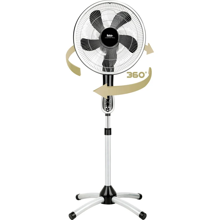 Fakir 6954009 Standventilator VC 360''Rotating, 55 W, silber-dunkelgrau – Bild 2