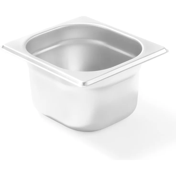 Hendi Gastronormbehälter, temperaturbeständig von -40° bis 300°C, Heissluftöfen-Kühl- und Tiefkühlschränken-Chafing Dishes-Bain Marie, 1, 8L, GN 1-6, 176X162XH100Mm, Edelstahl