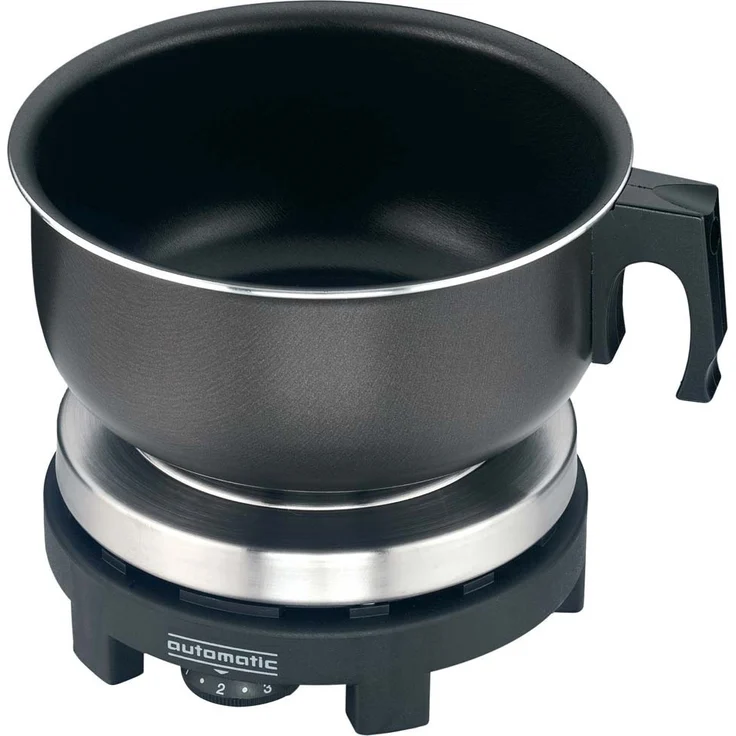 Rommelsbacher RK 501S Reisekochplattenset, Gussheizplatte + Alu-Topf + Reissverschlussetui, Anzahl der Kochstellen 1, Breite 15 cm, Thermostat stufenlos regelbar, edelstahl, schwarz – Bild 1