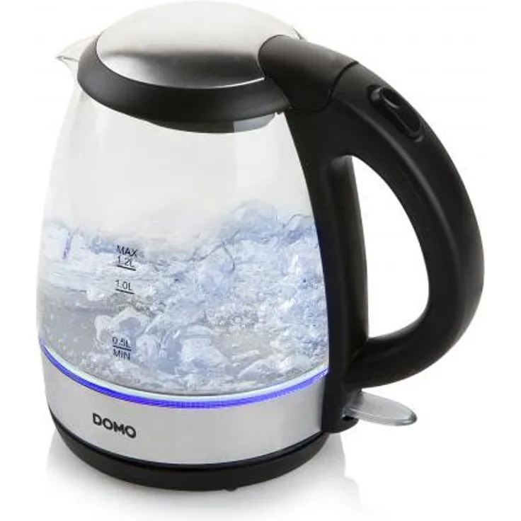 Domo DO9218WK Wasserkocher, schnurlos, schwarz-silber