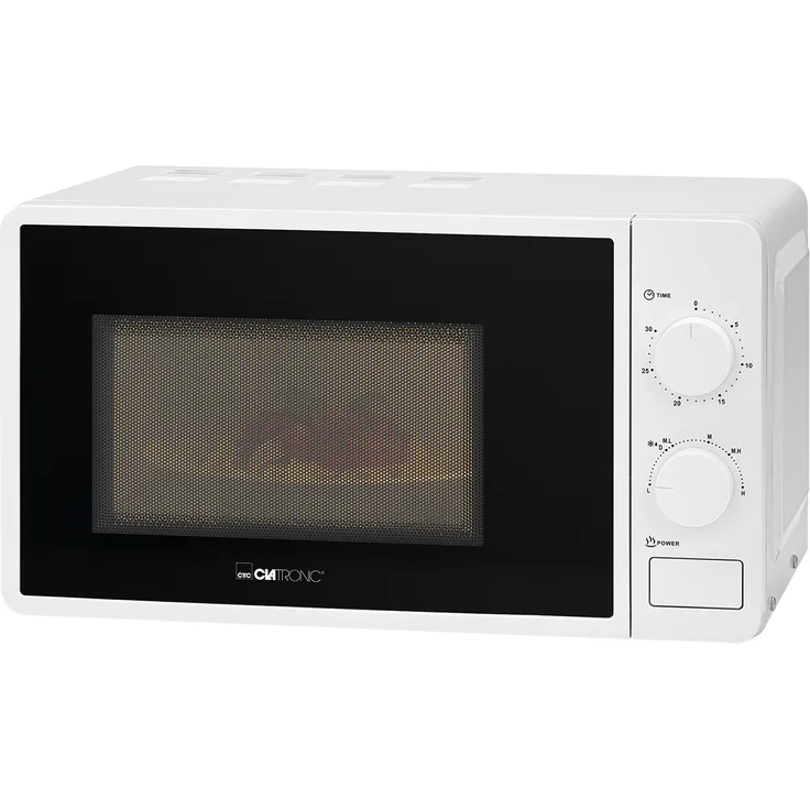 Clatronic MWG 792 Mikrowelle mit Grill, 700 Watt, 30 Minuten-Timer mit Endsignal, Standgerät, Garraumbeleuchtung, weiß
