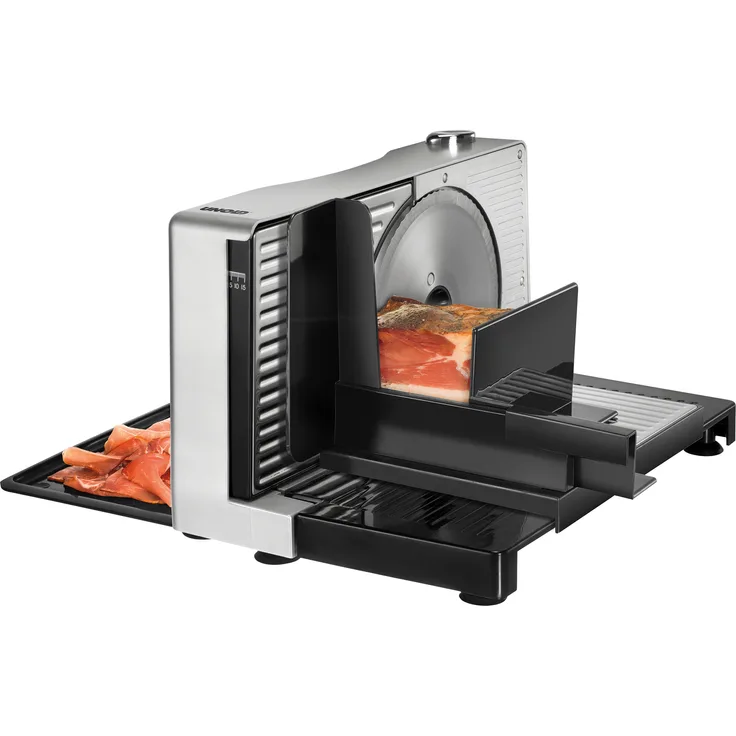 Unold 78856 Allesschneider Kompakt elektrisch, 100W, silber, schwarz