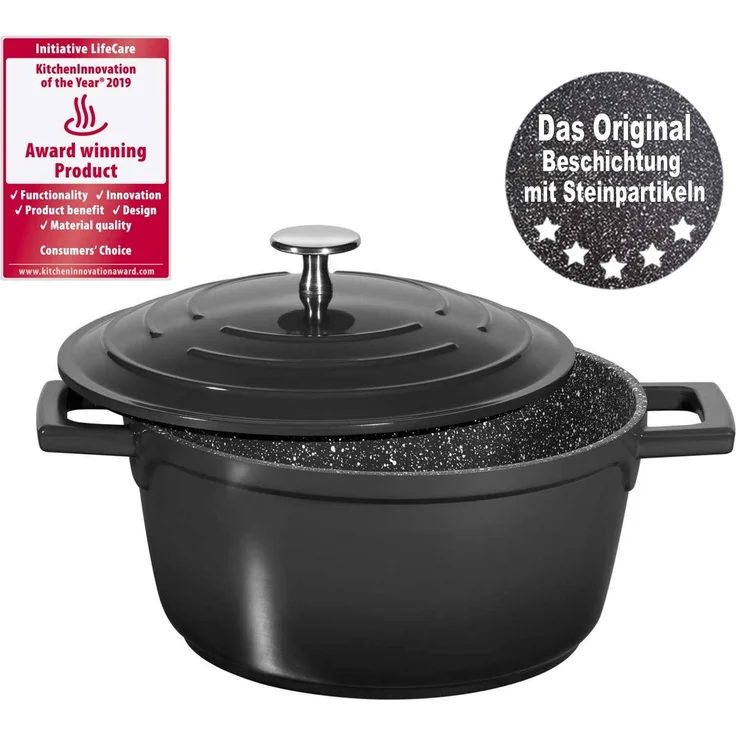 STONELINE Minibräter 20 cm, mit Aluguss-Deckel, schwarz – Bild 1