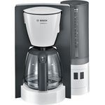 Bosch TKA6A041 ComfortLine Filterkaffeemaschine, Aroma+, Aromaschutz-Glaskanne, Auto-Off wählbar, abnehmbarer Wassertank, 1200 W, weiß