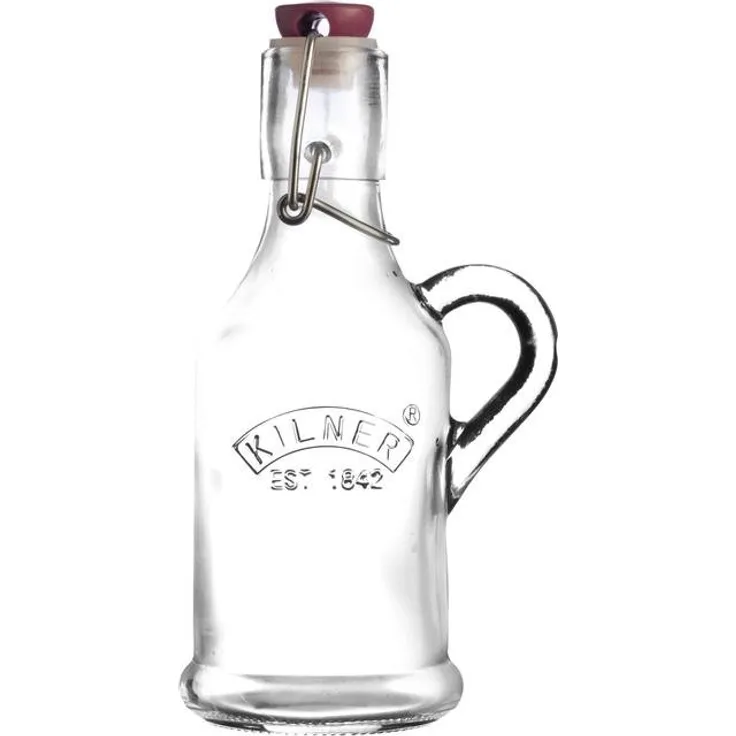 Kilner Bügelverschluss Flasche mit Henkel, 0.2 Liter Einkochglas, Glas, transparent