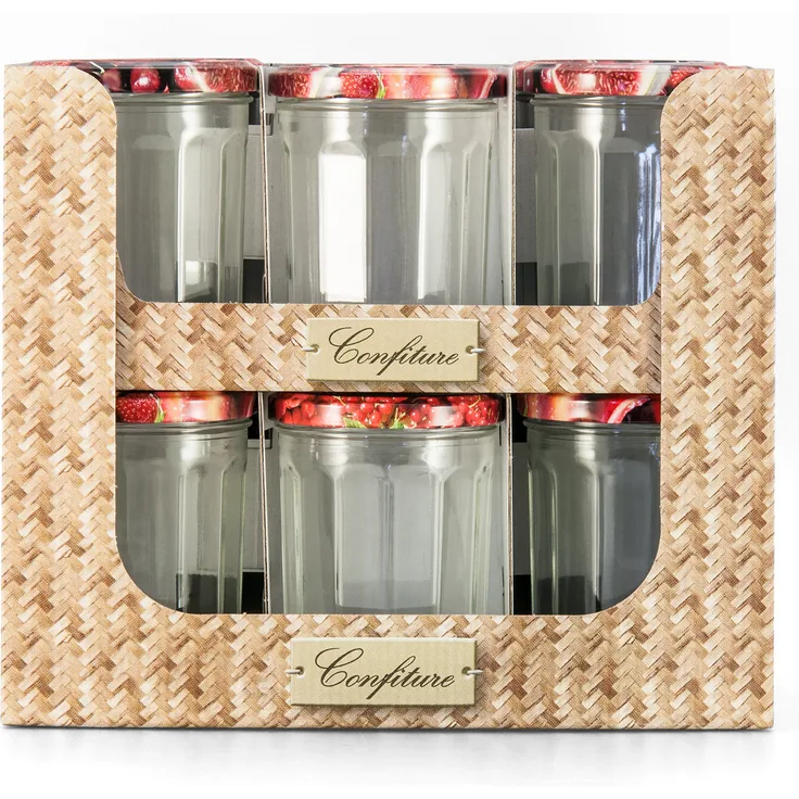 BSCA 518506 Set 12 ml-Deckel verschönert Glas 385 ml