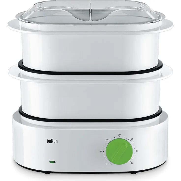 Braun Dampfgarer, 2 Garbehälter, 850 Watt, grün-weiß, FS 3000