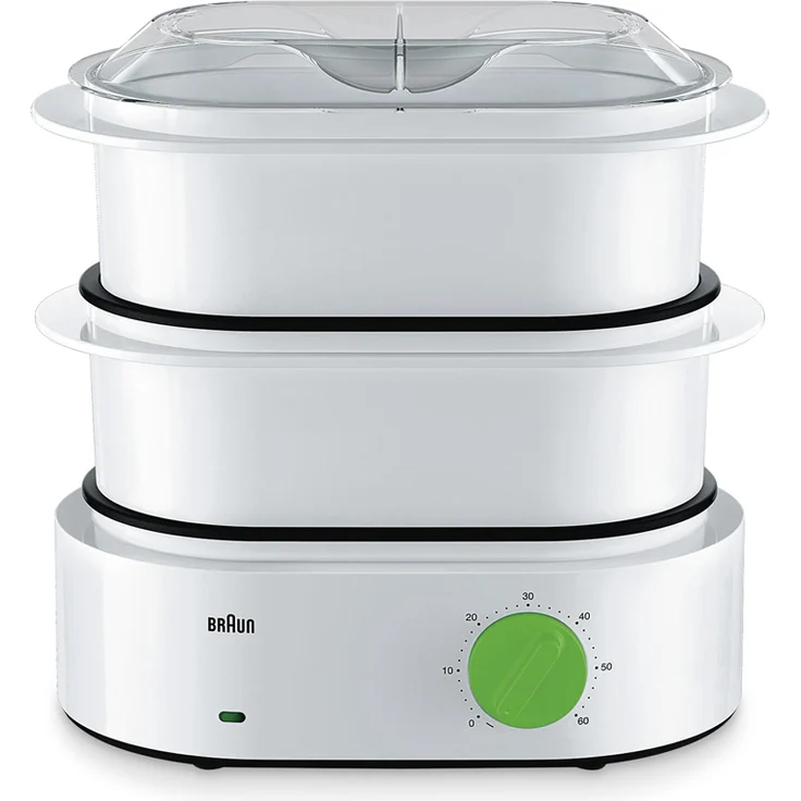 Braun Dampfgarer, 2 Garbehälter, 850 Watt, grün-weiß, FS 3000 – Bild 1