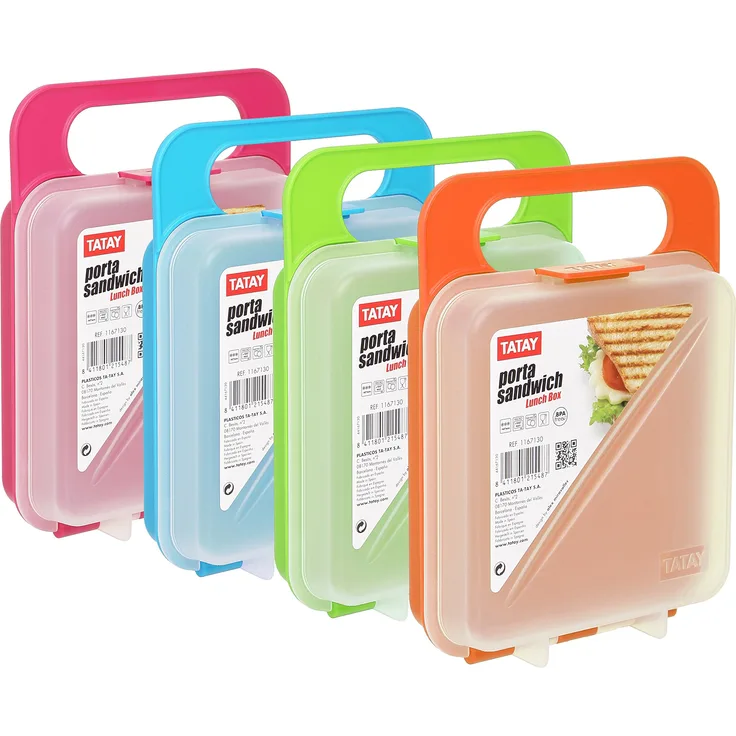 TATAY Lunchbox-Display mit 12 Einheiten, Plastik, Mehrfarbig, 14 x 4 x 18 cm