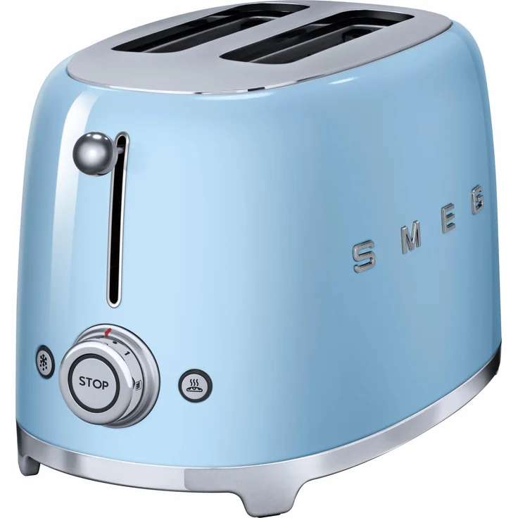 Smeg TSF01 PBEU Doppelschlitztoaster, 950W, 6 Bräunungsstufen, blau – Bild 3