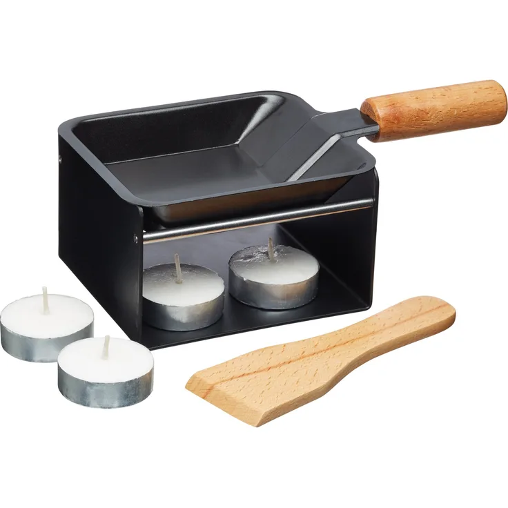 Kitchen Craft Raclette Master Class Artesa für 1 Person, Holz, Schwarz-Beige, 28 x 18 x 18 cm