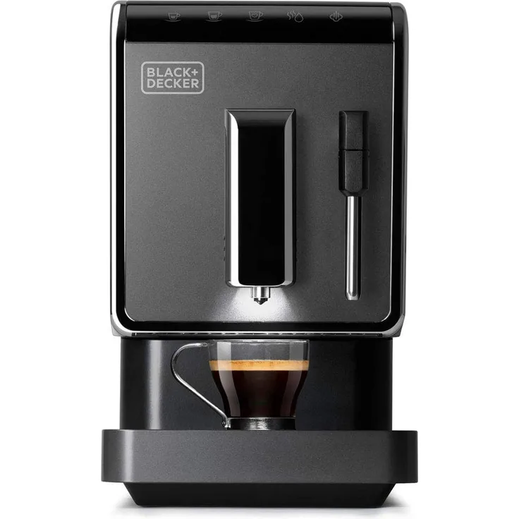 Black + Decker BXCO1470E - Kaffeevollautomat, 1.470W, Touch-Bedienfeld, anpassbare Kaffee-Optionen, abnehmbare Ausgabeeinheit, der Kaffee wird sofort gemahlen, schwarz