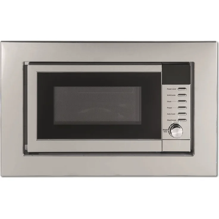 Amica EMW 13184 E Mikrowelle mit Grill, Einbaugerät, 20 Liter Garraum, 800 Watt, Innenraum Edelstahl