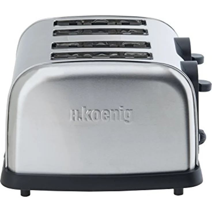 H.Koenig TOS14 Toaster - 4 Scheiben - 1700 W - 6 Bräunungsstufen - Krümelschublade - Edelstahl - silber – Bild 1
