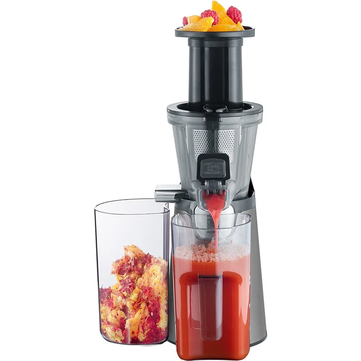 SEVERIN ES 3571 Slow Juicer (150 W, Inkl. Frozen-Fruits-Aufsatz) metallic grau-schwarz-edelstahl – Bild 2