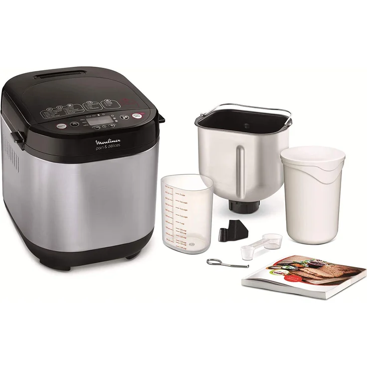 Moulinex Brot-Flower Delight Brotbackautomat mit Funktion Joghurt Metall-schwarz 1 kg 720 W – Bild 2