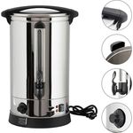 Melko Heißgetränkeautomat, 7 Liter Fassungsvermögen, 1500 Watt, Edelstahl, schwarz, Getränkespender mit Zapfhahn, Kochtopf
