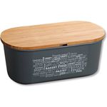 KESPER for kitchen & home Brotkasten, Kunststoff, Bambus, 1-tlg, mit Deckel als Schneidbrett