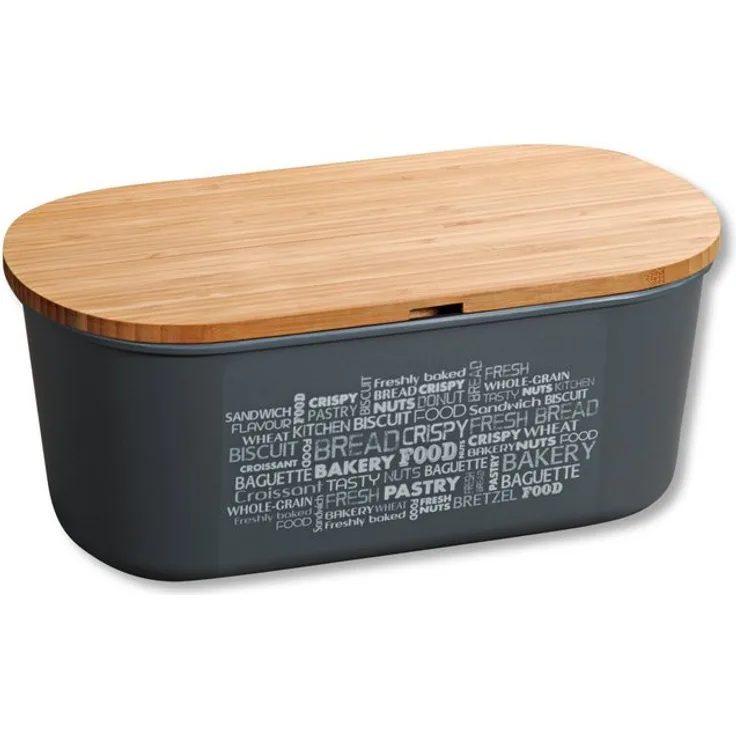 KESPER for kitchen & home Brotkasten, Kunststoff, Bambus, 1-tlg, mit Deckel als Schneidbrett