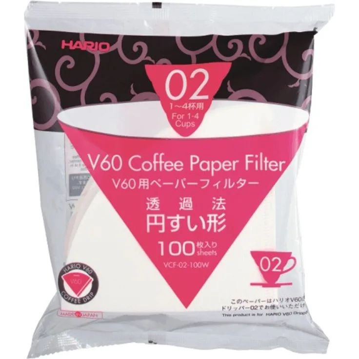 Hario Kaffeefilter für V60 02 Handkaffeefilter weiß 100 Stück