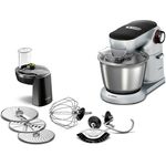 Bosch MUM9D33S11 OptiMUM Küchenmaschine, 1300W, 7 Geschwindigkeiten, Durchlaufschnitzler, 5,5 L Edelstahlschüssel, silber, schwarz, Serie: MUM9