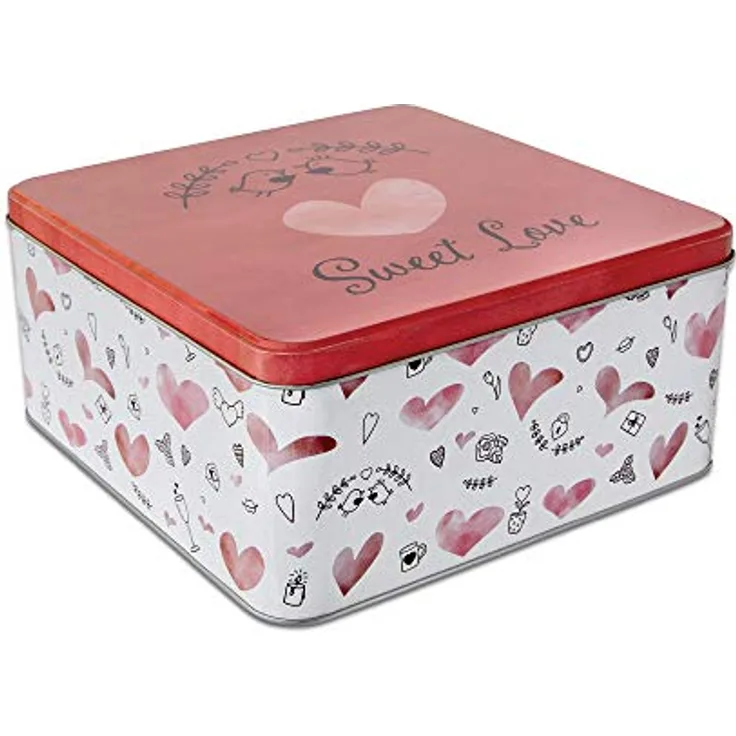 Städter 710146 Sweet Love Gebäckdose, Weißblech