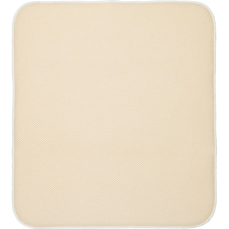 iDesign iDry Abtropfmatte groß, dicke Spülbeckenmatte aus Polyester und Microfaser zum schnellen Trocknen von Geschirr, weizen--elfenbeinfarben