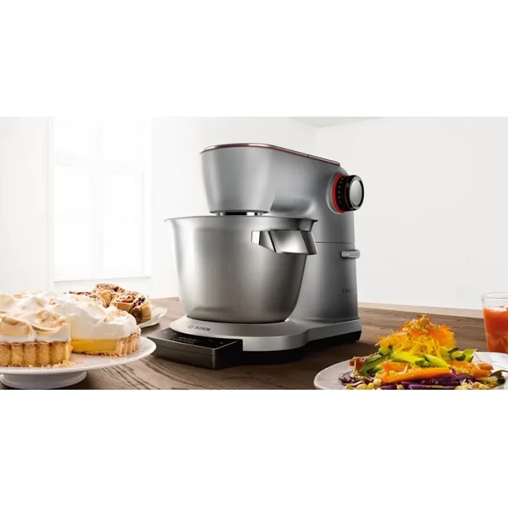 Bosch MUM9DT5S41 OptiMUM Küchenmaschine, 1500W, 7 Geschwindigkeiten, Durchlaufschnitzler, Standmixer-Aufsatz, 5,5 L Edelstahlschüssel, silber, Serie: MUM9 – Bild 3